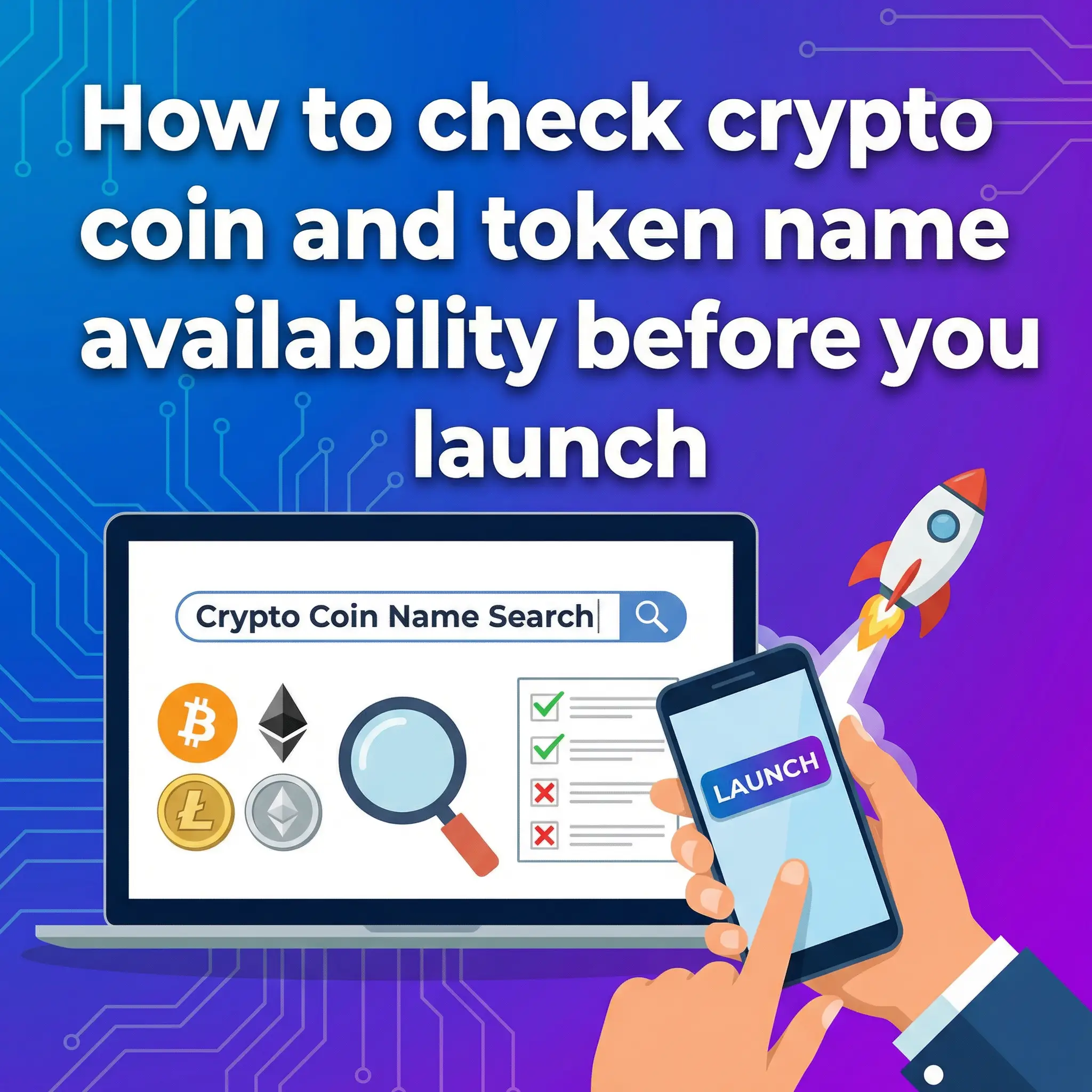 How to check crypto coin and token name availability before you launch